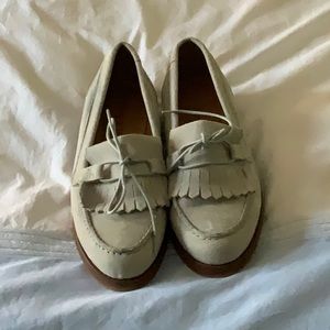 FIRTH WHITE SUEDE LEATHER LOAFERS. Made in Spain..